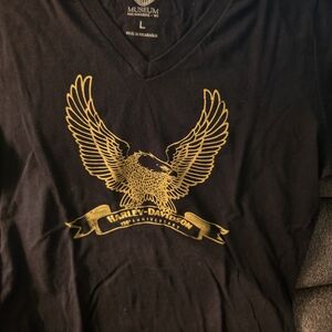 Harley-Davidson Black Tee with Gold Eagle Graphic
